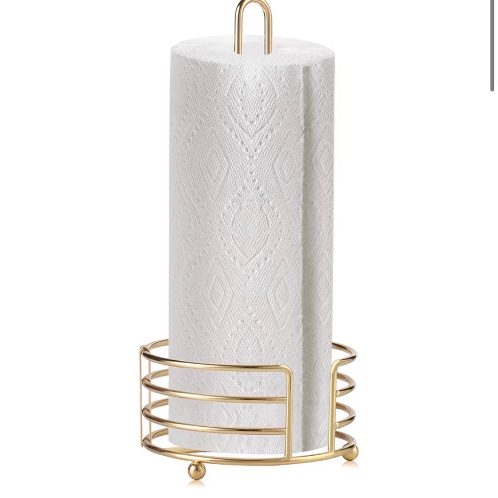 Buruis Paper Towel Holder for Countertop, Metal Standing Paper Towel Dispense